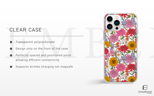 Clear Floral Phone Case - Colorful Wildflower Protective Case for iPhone