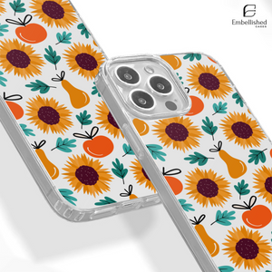 Sunflower & Pear Clear Phone Case - Cute Floral Fall iPhone Cover