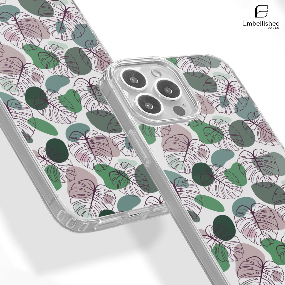 Pastel Leaf Pattern Protective iPhone Cover
