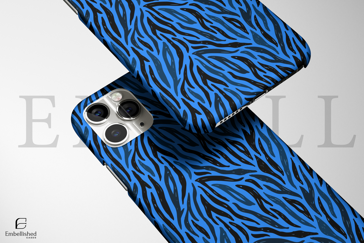 Blue Zebra Print Tough Phone Case
