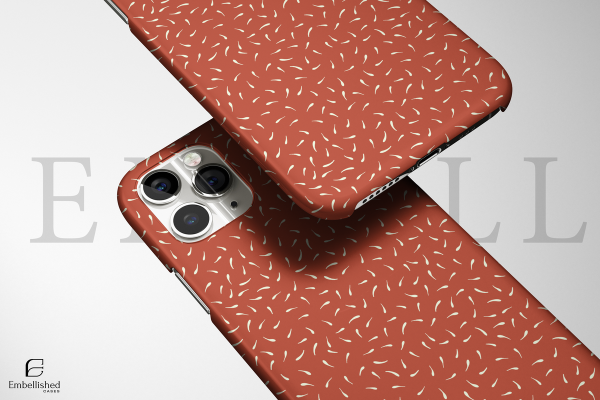 Rust Microconfetti Tough Phone Case - Durable Red Speckle Protective Cover