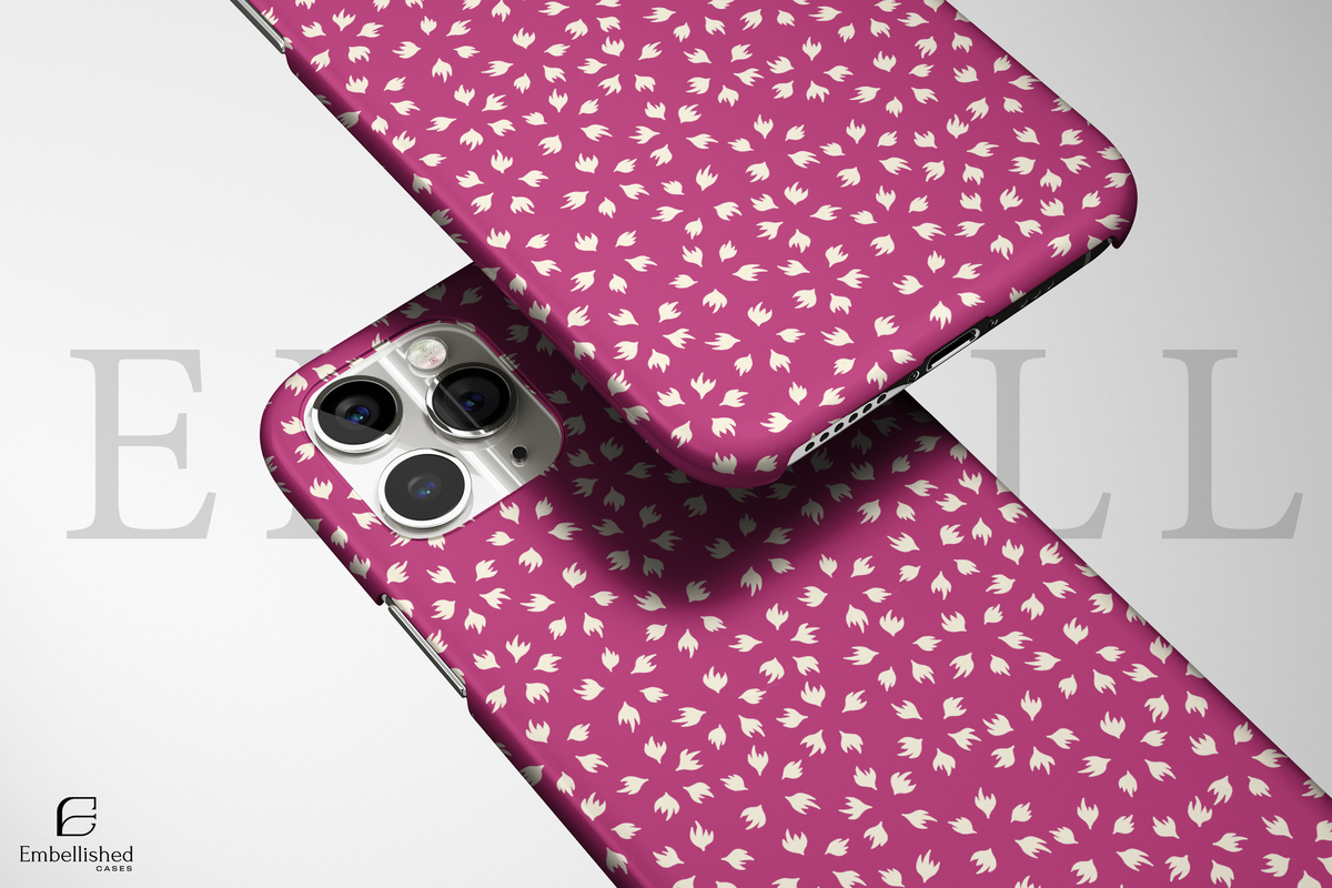 Magenta Confetti Tough Phone Case - Protective Floral Pattern