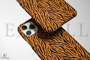 Tiger Stripe Tough Phone Case - Orange & Black Protective Mobile Cover