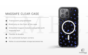 Blue Leopard Clear Phone Case – Slim Transparent Protective Case with Bold Animal Print