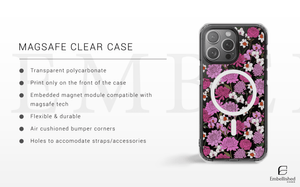 Pink & Purple Floral Pattern Clear Case - Clear Phone Case - Embellished Cases