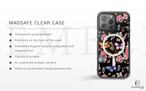 Clear Butterfly Floral Phone Case - Transparent Protective iPhone Cover - Embellished Cases