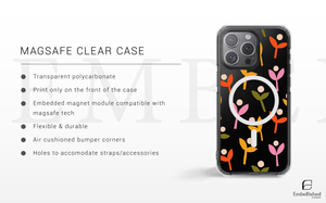 Floral Sprout Clear Phone Case - Colorful Minimalist Plant Pattern