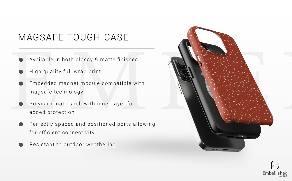 Rust Microconfetti Tough Phone Case - Durable Red Speckle Protective Cover