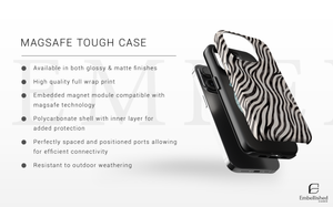 Zebra Waves Phone Case - Black & White Animal Print Protective Cover