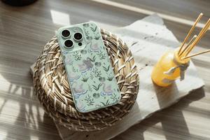 Elegant Swan & Lily Pad Pattern Clear Phone Case - Embellished Cases