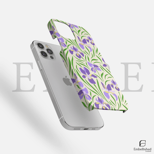 Purple Iris Floral Phone Case - Embellished Cases