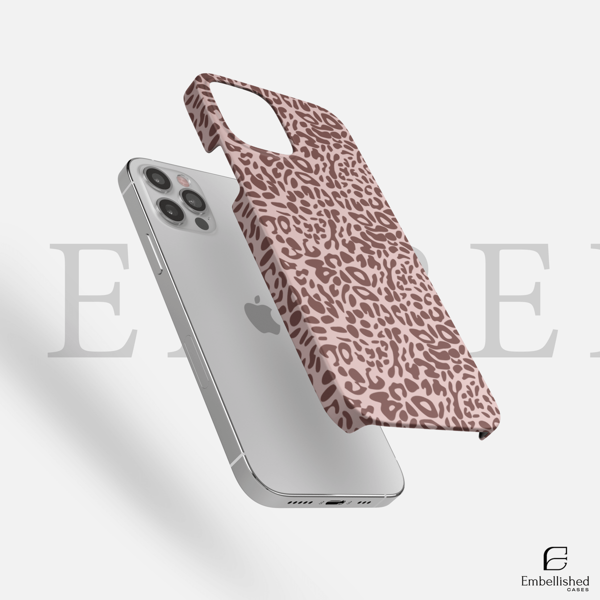 Pink Leopard Clear Phone Case - Stylish Animal Print iPhone Cover - Embellished Cases