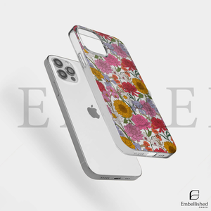 Clear Floral Phone Case - Colorful Wildflower Protective Case for iPhone