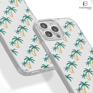 Tropical Palm Pattern Clear Phone Case