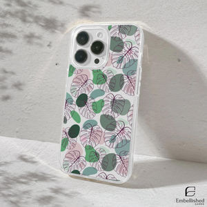 Pastel Leaf Pattern Protective iPhone Cover