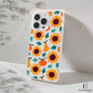 Sunflower & Pear Clear Phone Case - Cute Floral Fall iPhone Cover