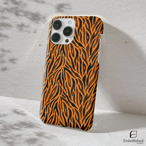 Tiger Stripe Tough Phone Case - Orange & Black Protective Mobile Cover